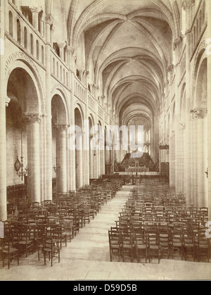 Caen. Kirchenschiff, Abtei Kirche der Dreifaltigkeit, Abbaye Aux Dames Stockfoto
