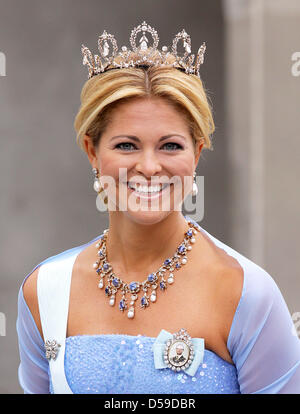 Prinzessin Madeleine von Schweden kommt für die Hochzeit von Kronprinzessin Victoria von Schweden und Daniel Westling in Stockholm, Schweden, 19. Juni 2010. Foto: Albert Nieboer (Niederlande) Stockfoto