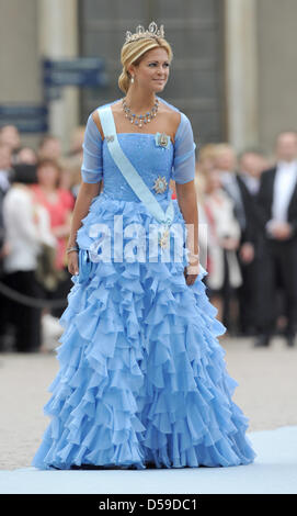 Prinzessin Madeleine von Schweden kommt für die Hochzeit von Kronprinzessin Victoria von Schweden und Daniel Westling in Stockholm, Schweden, 19. Juni 2010. Foto: JOCHEN LUEBKE Stockfoto