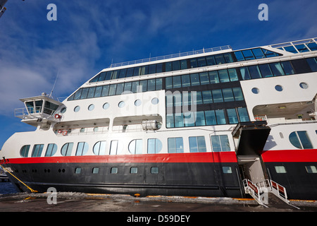 Hurtigruten Schiff MS Midnatsol festgemacht in Kirkenes Finnmark-Norwegen-Europa Stockfoto