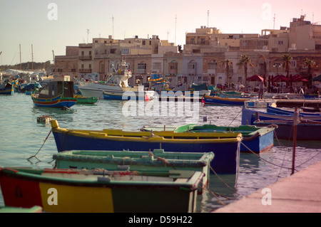 Marsaxlokk Hafen, Malta Stockfoto