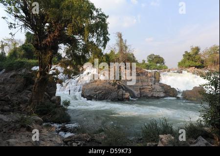 Wasserfall der Khone Phapheng auf 4000 Inseln in Laos Stockfoto