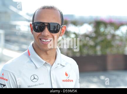 Britischer Fahrer Lewis Hamilton von McLaren Mercedes auf dem Stadtkurs von Valencia, Spanien, 26. Juni 2010. Die 2010 war Formel 1 Grand Prix von Europa am 27. Juni statt. Foto: David Ebener Stockfoto