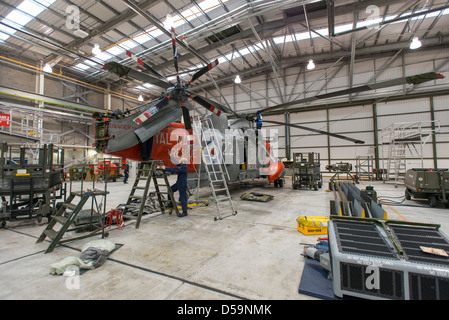 Sea King Suche und Rettung Hubschrauber Bild an RNAS Culdrose, in Cornwall, Großbritannien Stockfoto