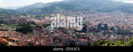 Panorama Blick auf Bilbao von der Spitze des Funucular de Artxanda. Standseilbahn Stockfoto