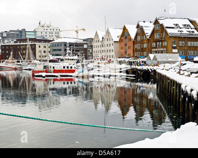 Tromsø, Norwegen im Norden, im Winter schnee Stockfoto