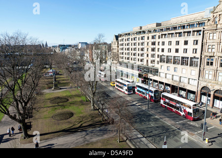 Princes Street Edinburgh vom oberen Rand das Scott Monument Stockfoto