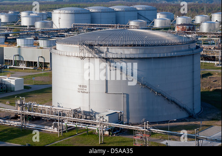 Schwedt / Oder, Deutschland, fuel Depot auf dem Gelände der PCK Raffinerie Stockfoto