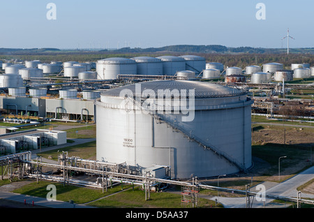 Schwedt / Oder, Deutschland, fuel Depot auf dem Gelände der PCK Raffinerie Stockfoto