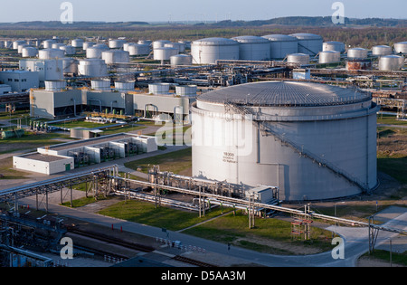 Schwedt / Oder, Deutschland, fuel Depot auf dem Gelände der PCK Raffinerie Stockfoto