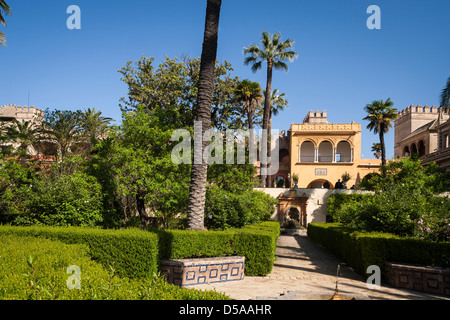 DDie Alcazar, maurischen Palast, Reales Alcazares, Gärten, Sevilla, Spanien Stockfoto