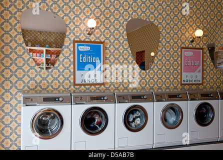 Berlin, Deutschland, Innenansicht von Freddy Leck sein Waschsalon Gotzkowskystrasse in Berlin-Moabit Stockfoto