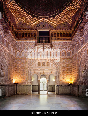 DDie Alcazar, maurischen Palast Reales Alcazares, Sevilla, Spanien, Halle der Botschafter Stockfoto