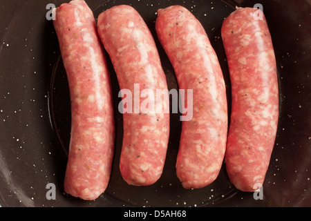 Rohe milde Wurst, manchmal genannt "Italienische Wurst" Stockfoto