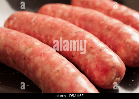 Rohe milde Wurst, manchmal genannt "Italienische Wurst" Stockfoto