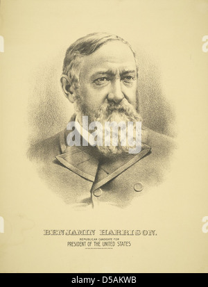 Benjamin Harrison: Republikanischer Kandidat für das Präsidentenamt der Vereinigten Staaten Stockfoto