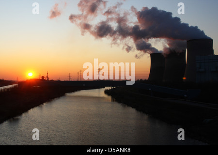 Werne, Deutschland, erneuert bei Sonnenuntergang Stockfoto