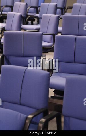 Berlin, Deutschland, leere Sitze im Plenarsaal des Deutschen Bundestages Stockfoto