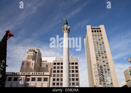 Union Square mit Dewey Monument, San Francisco, Kalifornien, Vereinigte Staaten von Amerika, Vereinigte Staaten Stockfoto