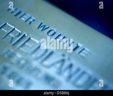 Berlin, Deutschland, Verlegung der Stolpersteine in Berlin-Charlottenburg Stockfoto