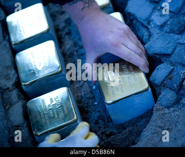 Berlin, Deutschland, Verlegung der Stolpersteine in Berlin-Charlottenburg Stockfoto