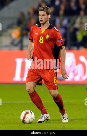 Belgiens Jan Vertonghen während der UEFA Euro 2012-Qualifikation Belgien Vs Deutschland König Baudoin-Stadion in Brüssel, Deutschland, 3. September 2010. Foto: Revierfoto Stockfoto