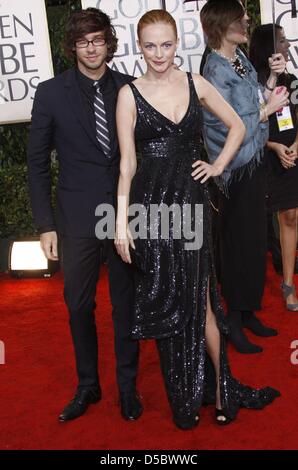 US-Schauspielerin Heather Graham und ihr Freund, der israelische Regisseur Yaniv Raz, kommen für die 67. Golden Globe Awards in Los Angeles, USA, 17. Januar 2010. Die Globen ehren Spitzenleistungen in Kino und Fernsehen. Foto: Hubert Boesl Stockfoto