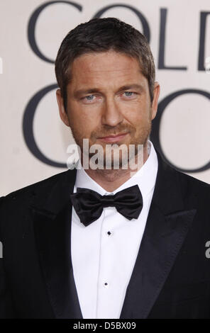 Schottischer Schauspieler Gerard Butler kommt für die 67. Golden Globe Awards in Los Angeles, USA, 17. Januar 2010. Die Globen ehren Spitzenleistungen in Kino und Fernsehen. Foto: Hubert Boesl Stockfoto