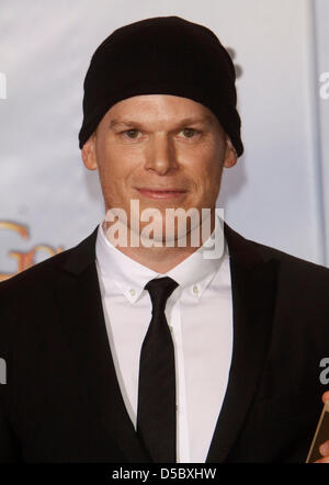 US-Schauspieler Michael C. Hall stellt im Presseraum auf der 67. Golden Globe Awards in Los Angeles, Kalifornien, USA, 17. Januar 2010. Die Golden Globes Ehre Exzellenz in Kino und Fernsehen. Michael C. Hall ist der Genesung von Krebs. Foto: Hubert Boesl Stockfoto