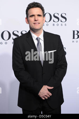 US-Schauspieler Matt Dillon kommt bei der Show des Labels "Boss Black" bei Mercedes-Benz Fashion Week in Berlin, Deutschland, 21. Januar 2010. Der Mercedes-Benz Fashion Week findet statt im Rahmen der Berlin Fashion Week Herbst/Winter 2010 / 11 werden Modetrends bis 23. Januar 2010 vorgestellt. Foto: Jens Kalaene Stockfoto