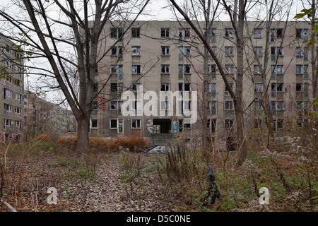 Berlin, Deutschland, die Ruinen der ehemaligen Vertrag Arbeiter Schlafsaal Stockfoto