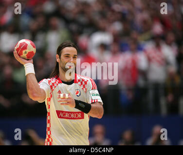 Handball-Europameisterschaft in Österreich: am Sonntag (31.01.2010) in Wien. Finale Fernsehreihe - Frankreich. Der Kroate Ivano Balic bin Ball. Foto: Jens Wolf dpa Stockfoto