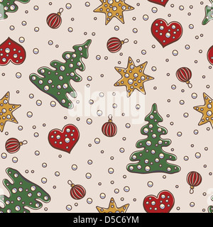 Weihnachten und Neujahr Thema nahtlose Muster Stockfoto
