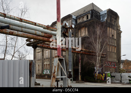 Berlin, Deutschland, freie Fabrikgebaeude auf dem Gelände der Gedenkstätte Berlin-Hohenschönhausen Stockfoto