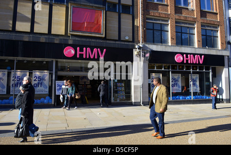 HMV Record Store in der Stadt von Oxford, England, UK Stockfoto