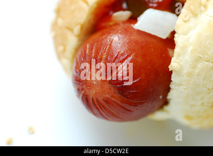 Makro-Hot-dog Stockfoto