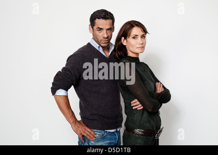 Tobias Oertel und Anja Kling bei einem Fototermin für den Film "Es ist Noch Nicht Vorbei" an Das Lichtwerk. Hamburg, Deutschland- Stockfoto