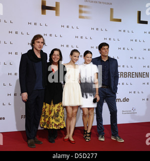 Lars Eidinger, Angela Winkler Hannah Herzsprung, Lisa Vicari, Stipe Erceg die Premiere der "Hölle" Kino in der Kulturbrauerei Stockfoto