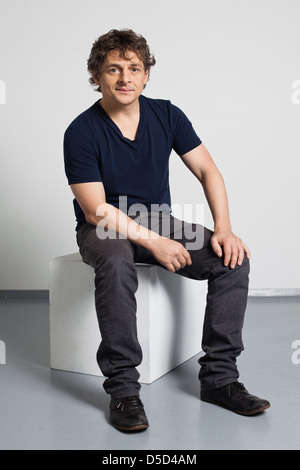 Volker Zack Michalowski bei einem Fototermin für ARD TV-Serie "Sechs Auf Einen Streich" in den Briese Studios. Hamburg-Deutschland Stockfoto