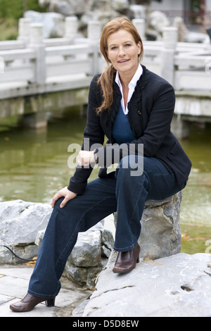 Suzanne von Borsody bei einem Fototermin für ARD-Fernsehfilm "Der Chinese" Lue Boland Restaurant im Teehaus Yu Yuang. Hamburg, Stockfoto