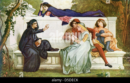 Französische Künstler Alexandre Cabanel malte dieses Stück mit dem Titel Florentiner Dichter im Jahre 1861. Stockfoto