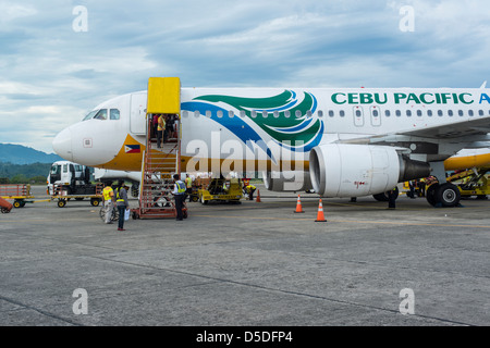 Flugzeug auf dem Flughafen von Cagayan de Oro Stockfoto