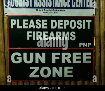 Schild einer Pistole Freizone Stockfoto