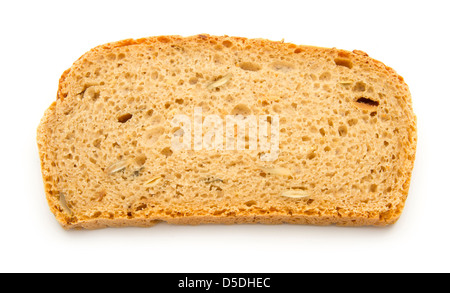 Scheibe Brot isoliert auf weißem Hintergrund Stockfoto