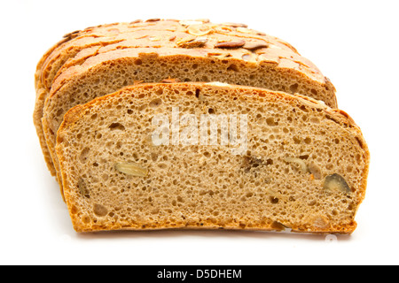 Laib Brot isoliert auf weißem Hintergrund Stockfoto