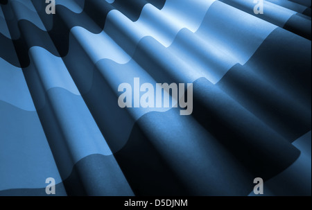 Abstrakte blauen Monochrome winkte Stoff Hintergrund Stockfoto