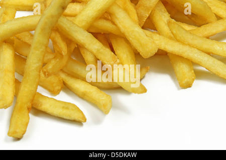 Pommes frites isoliert auf weißem Hintergrund Stockfoto