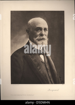 Ein Porträt des französischen Physikers Antoine-Henri Becquerel, der für seine Entdeckung der Radioaktivität bekannt ist. Das Bild zeigt ihn mit einem Spitzbart, der das wissenschaftliche Vermächtnis eines der Pioniere der Physik einfängt. Stockfoto