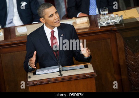 US-Präsident Barack Obama liefert den Zustand der Anschluß-Adresse in Washington, D.C., USA, Dienstag, 24. Januar 2012. Stockfoto