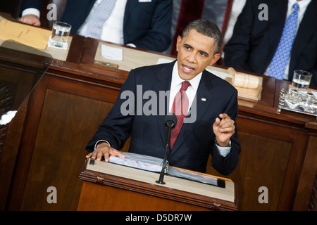 US-Präsident Barack Obama liefert den Zustand der Anschluß-Adresse in Washington, D.C., USA, Dienstag, 24. Januar 2012. Stockfoto